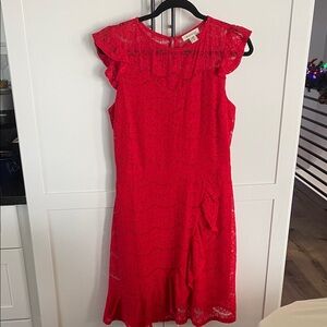 Monteau Vibrant Red Lace Top